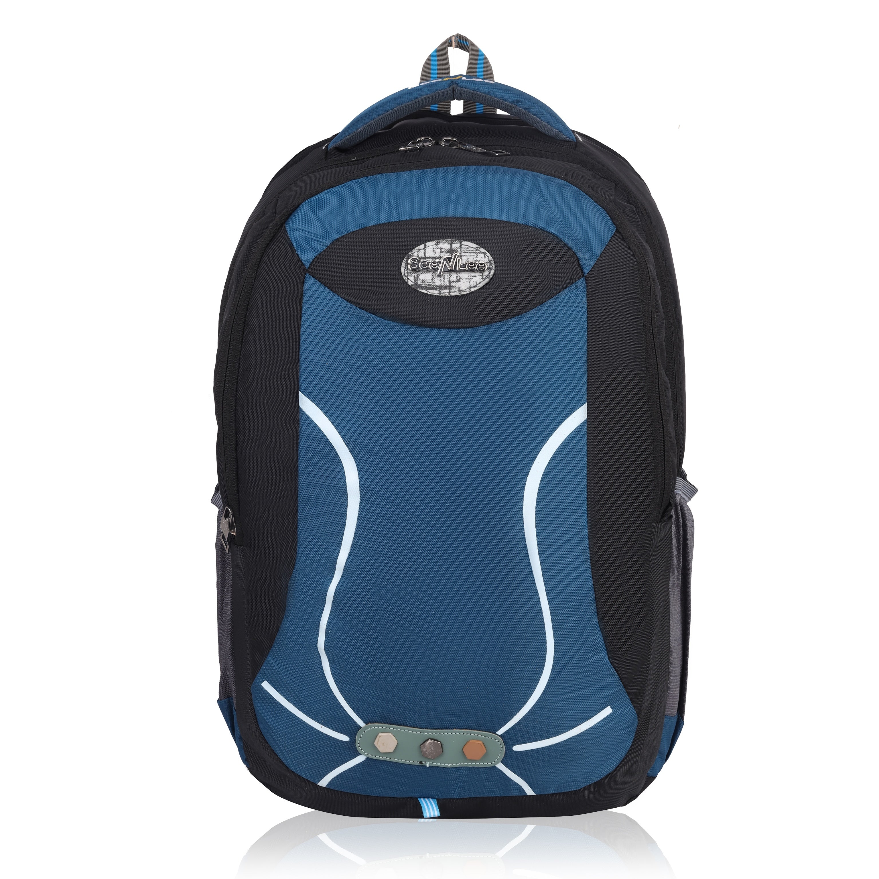 Reflective Stripes Backpack with Unique Button Patch - Stand Out in Style