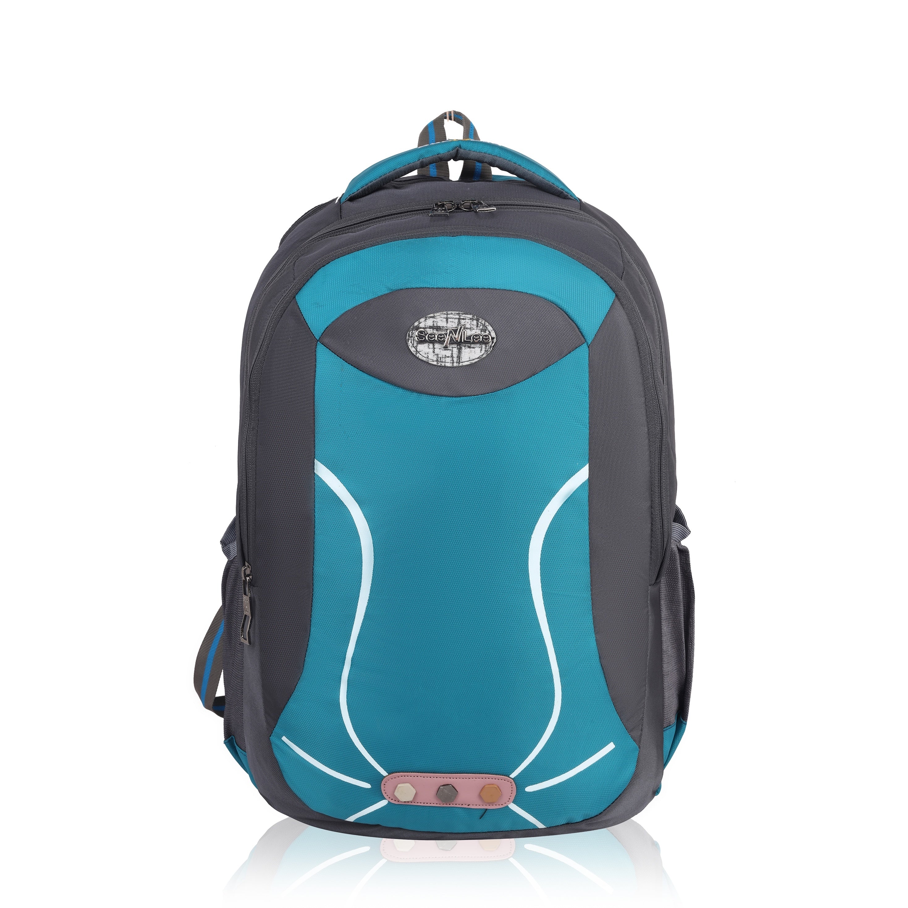 Reflective Stripes Backpack with Unique Button Patch - Stand Out in Style