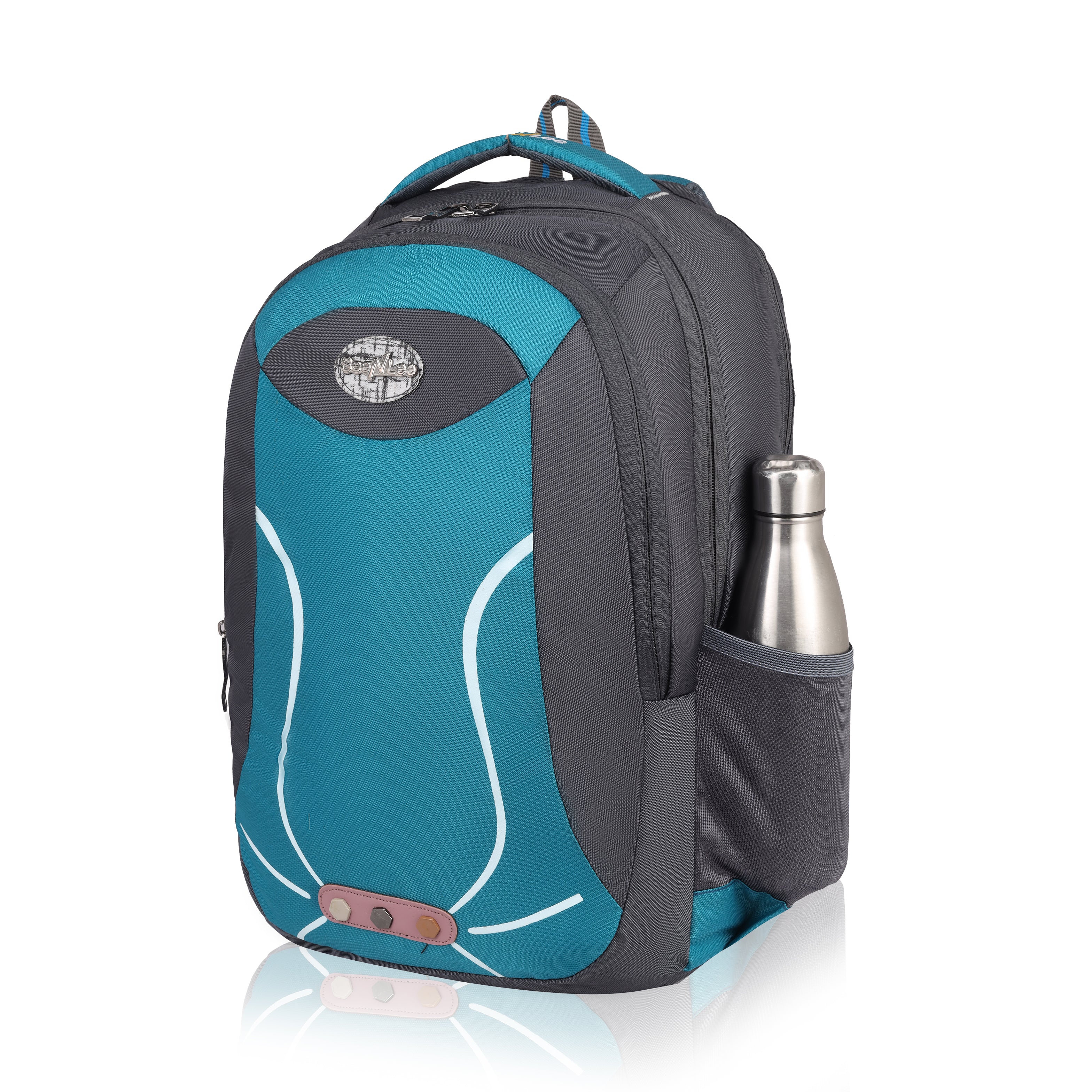 Reflective Stripes Backpack with Unique Button Patch - Stand Out in Style