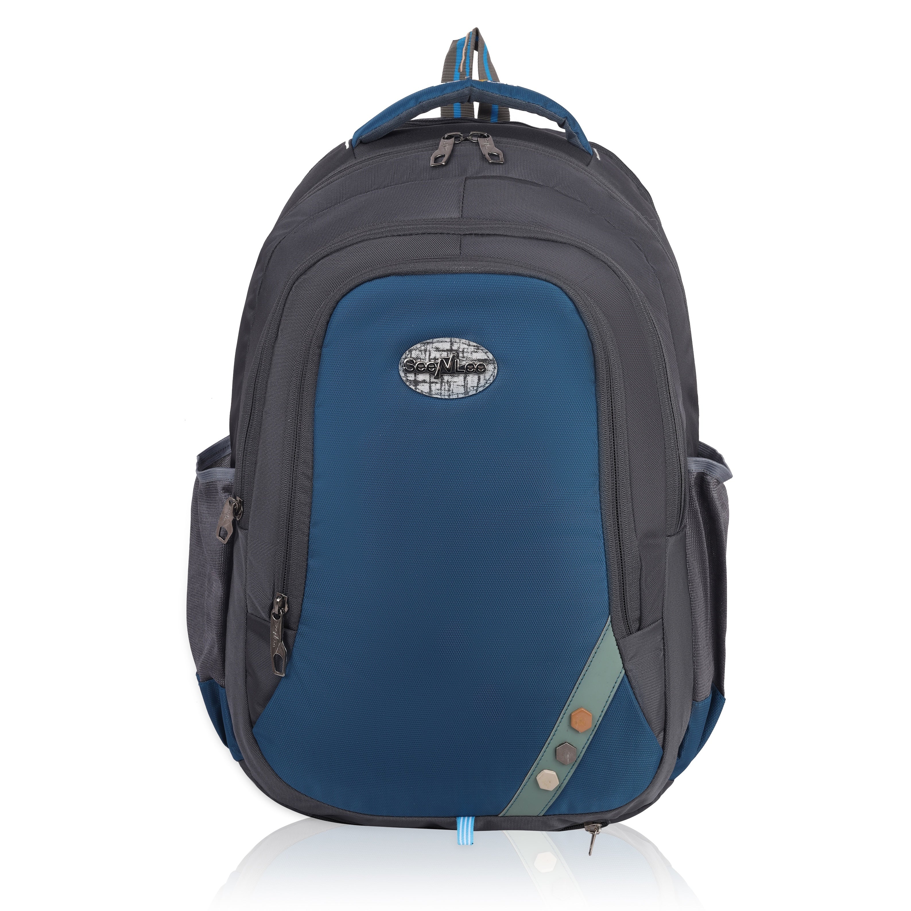 Reflective Stripes Backpack with Unique Button Patch - Stand Out in Style