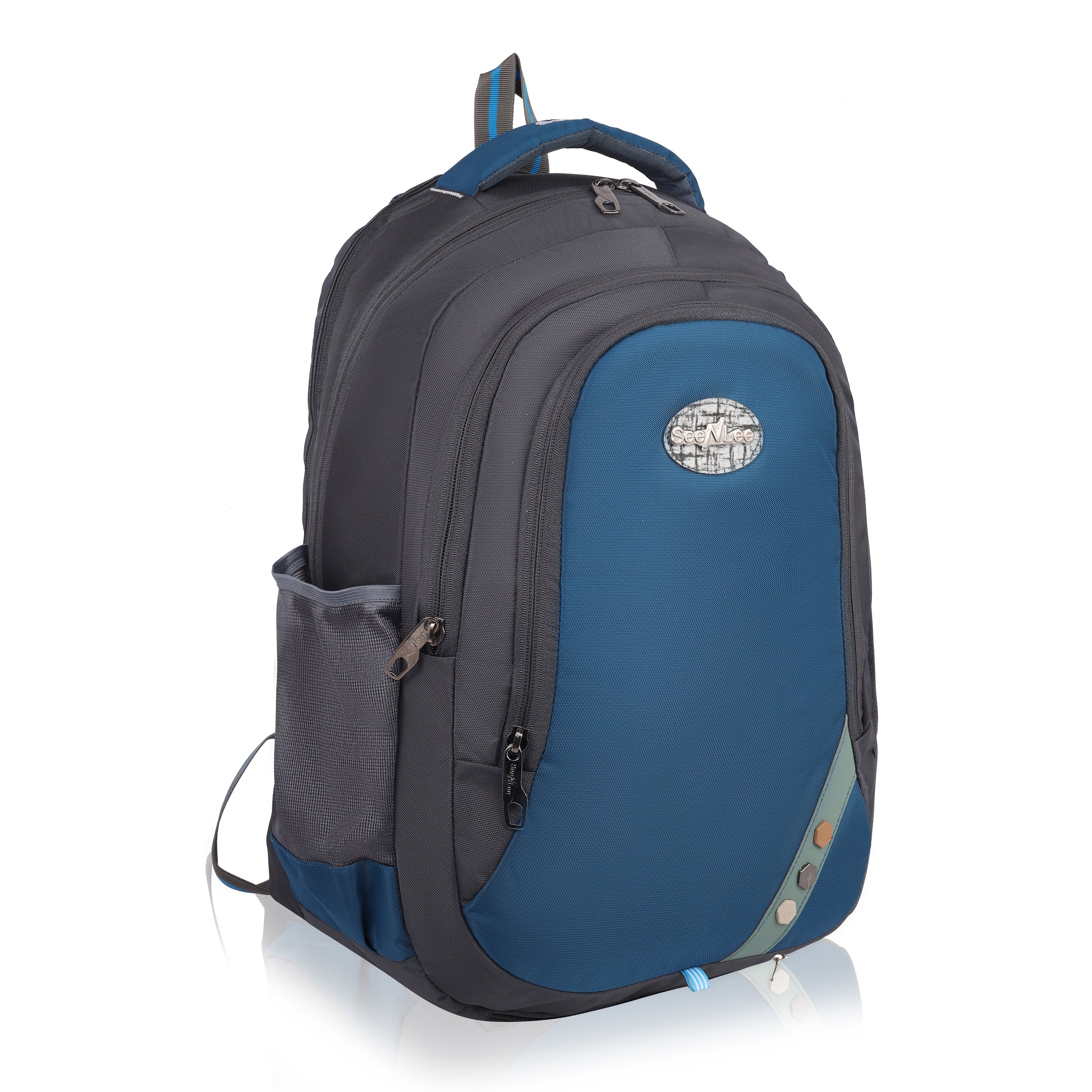 Reflective Stripes Backpack with Unique Button Patch - Stand Out in Style