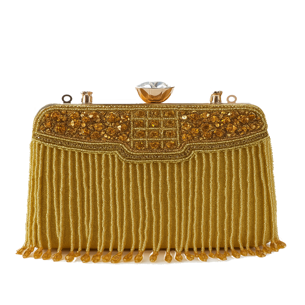 Royal Gold Tassel Clutch