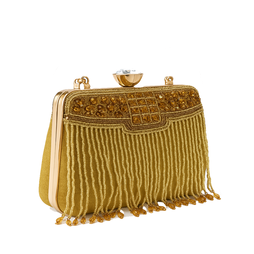 Royal Gold Tassel Clutch
