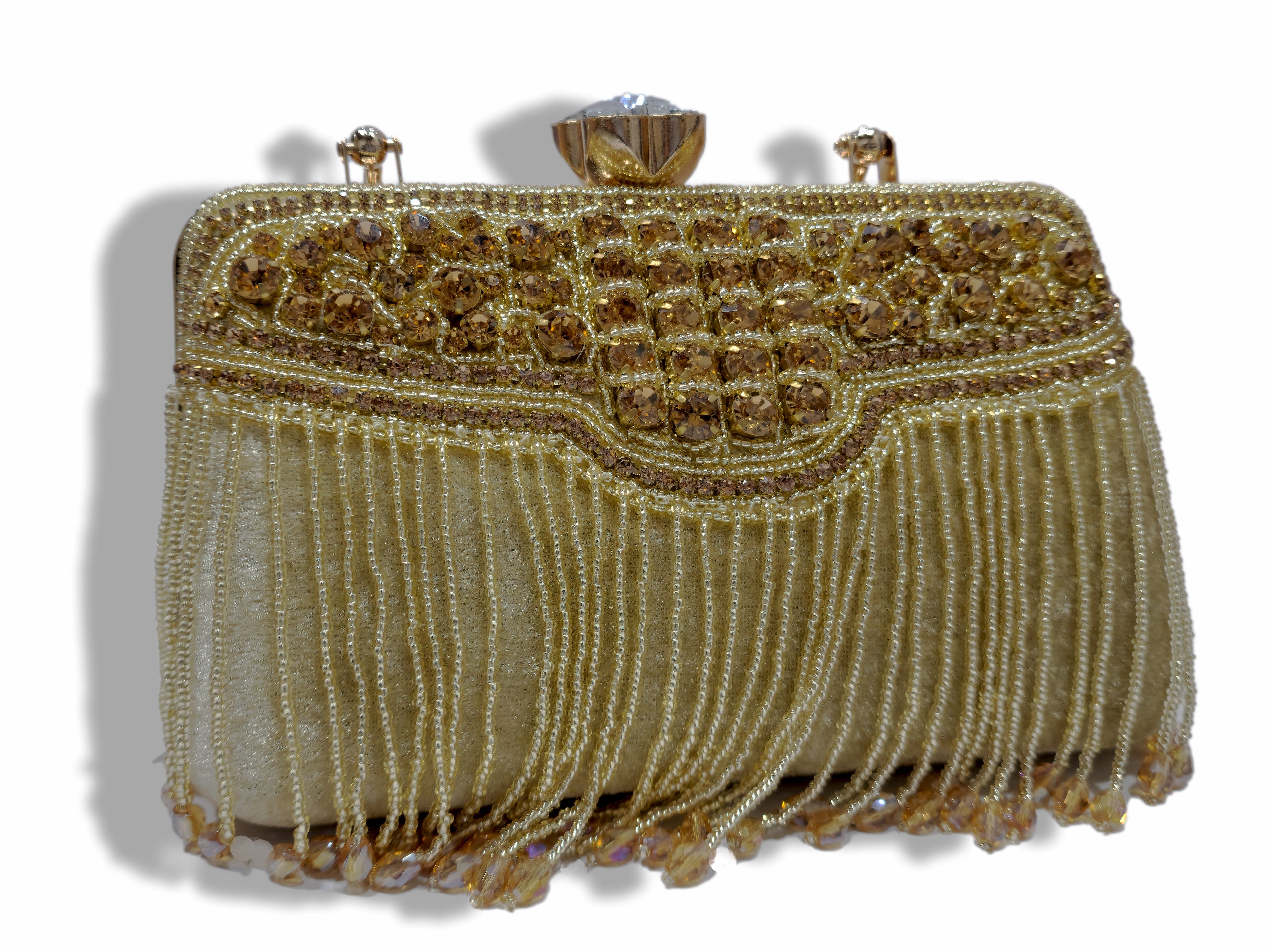 Gold Fringe Ethnic Clutch