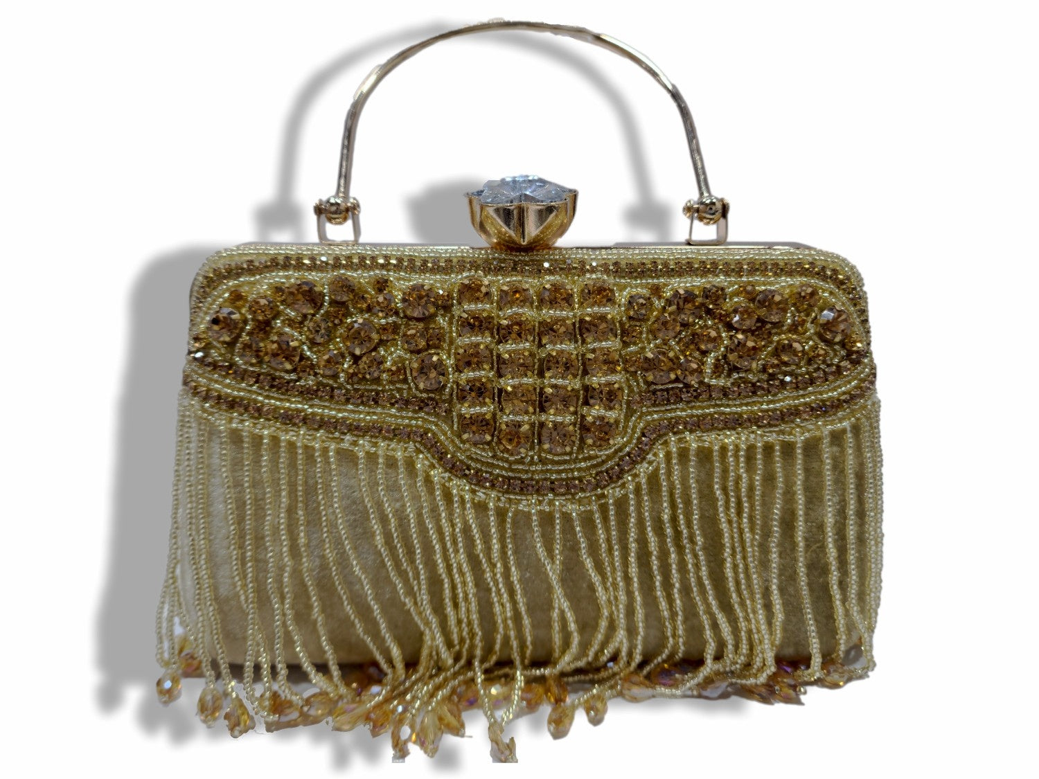 Gold Fringe Ethnic Clutch
