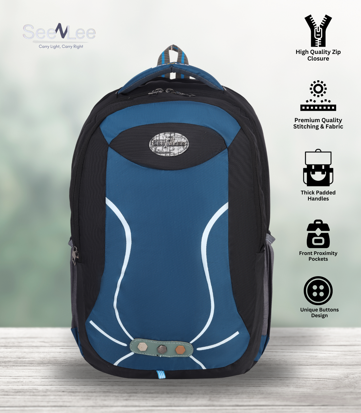 Reflective Stripes Backpack with Unique Button Patch - Stand Out in Style