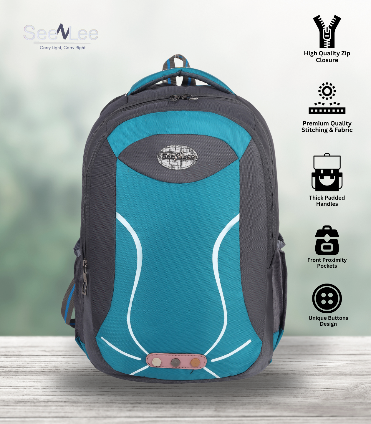 Reflective Stripes Backpack with Unique Button Patch - Stand Out in Style