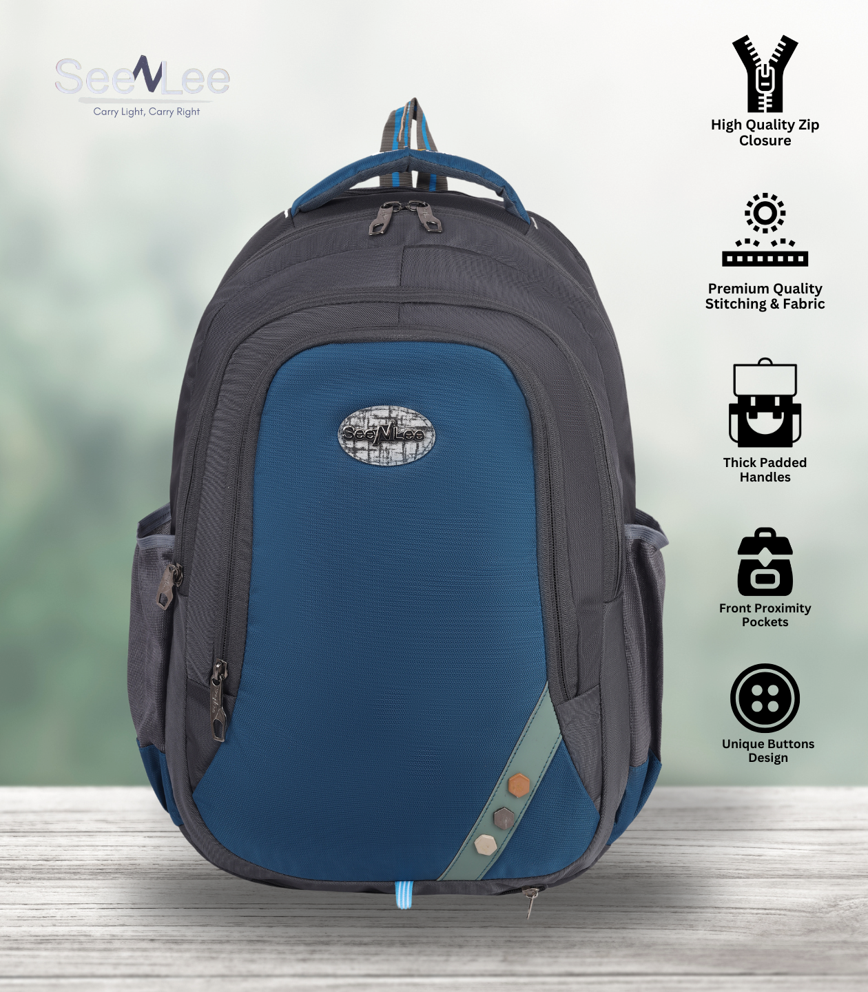 Reflective Stripes Backpack with Unique Button Patch - Stand Out in Style