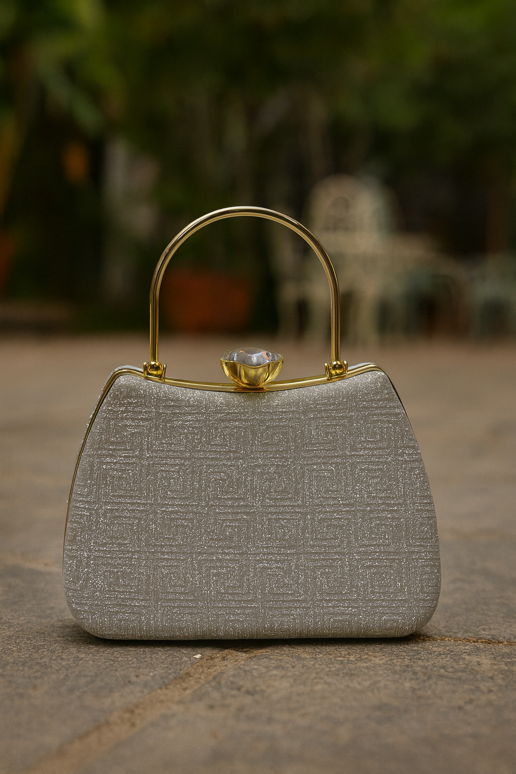 Silver Handle Clutch