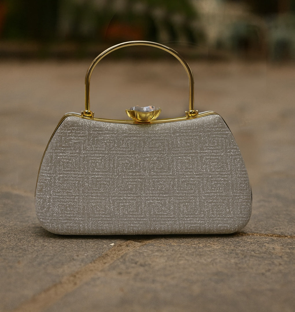 Silver Handle Clutch
