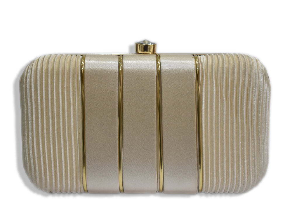 Beige Stripe Clutch