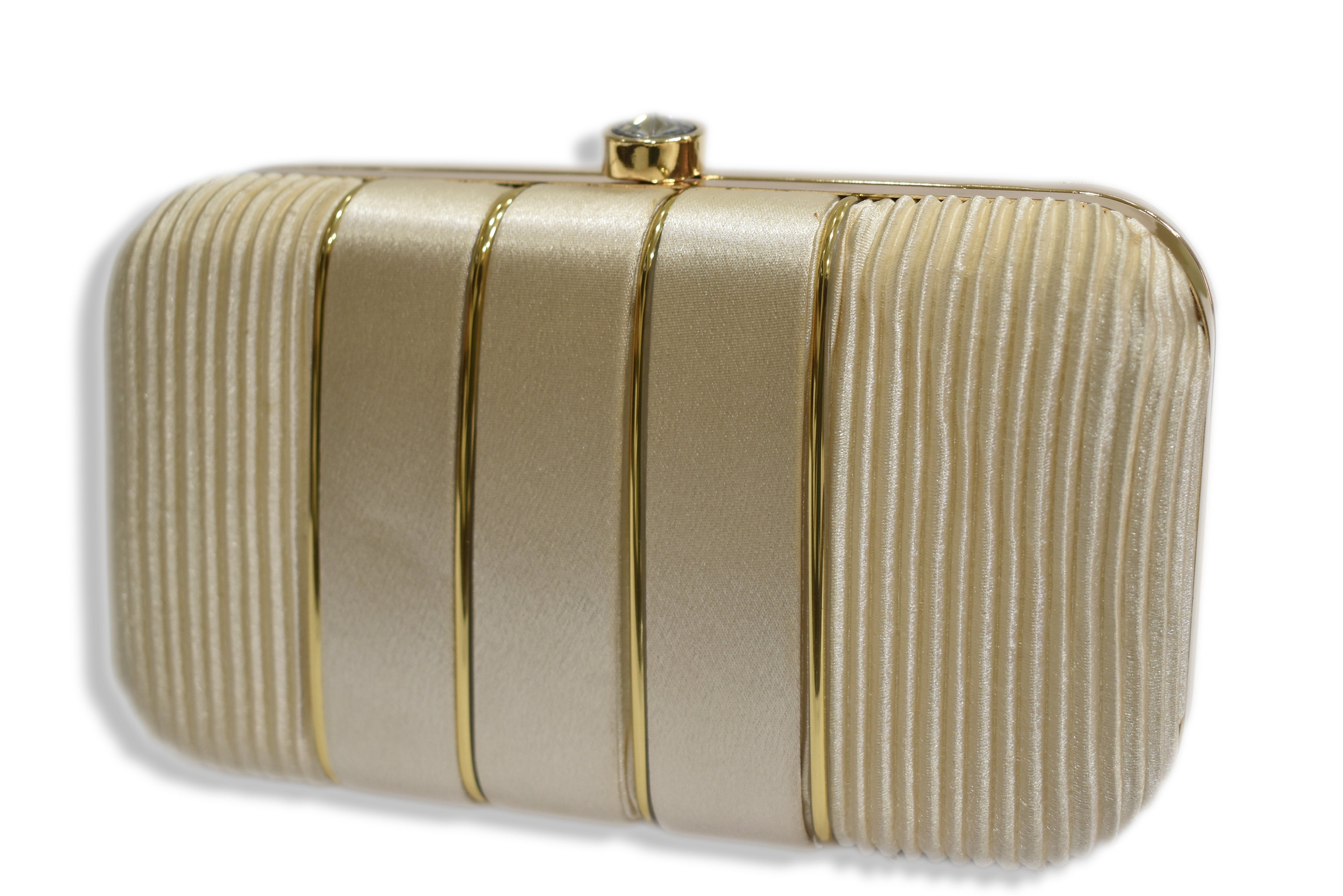 Beige Stripe Clutch