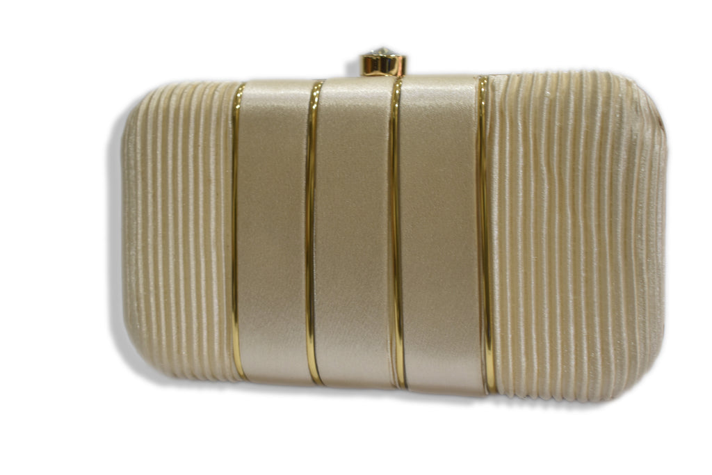 Beige Stripe Clutch