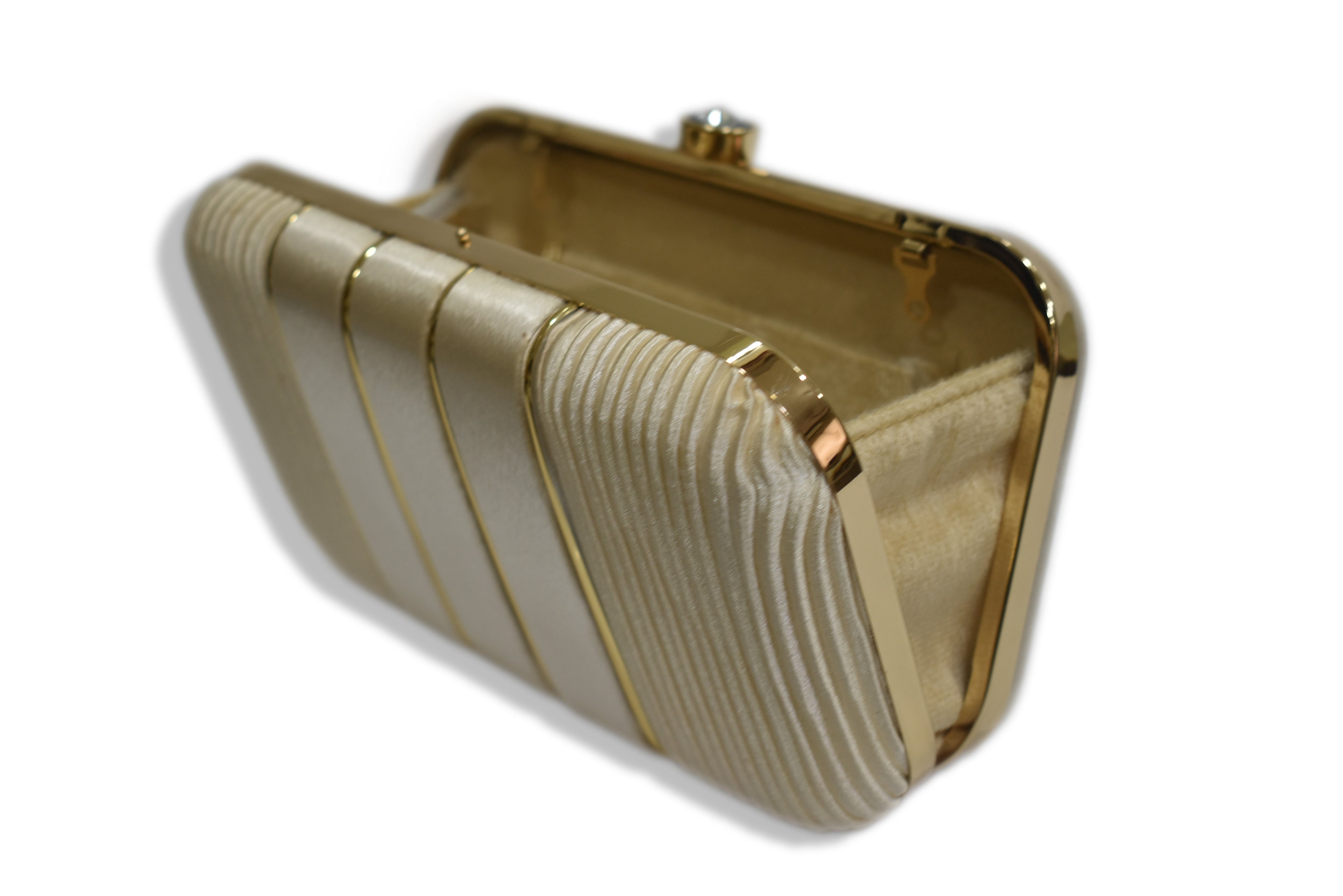 Beige Stripe Clutch