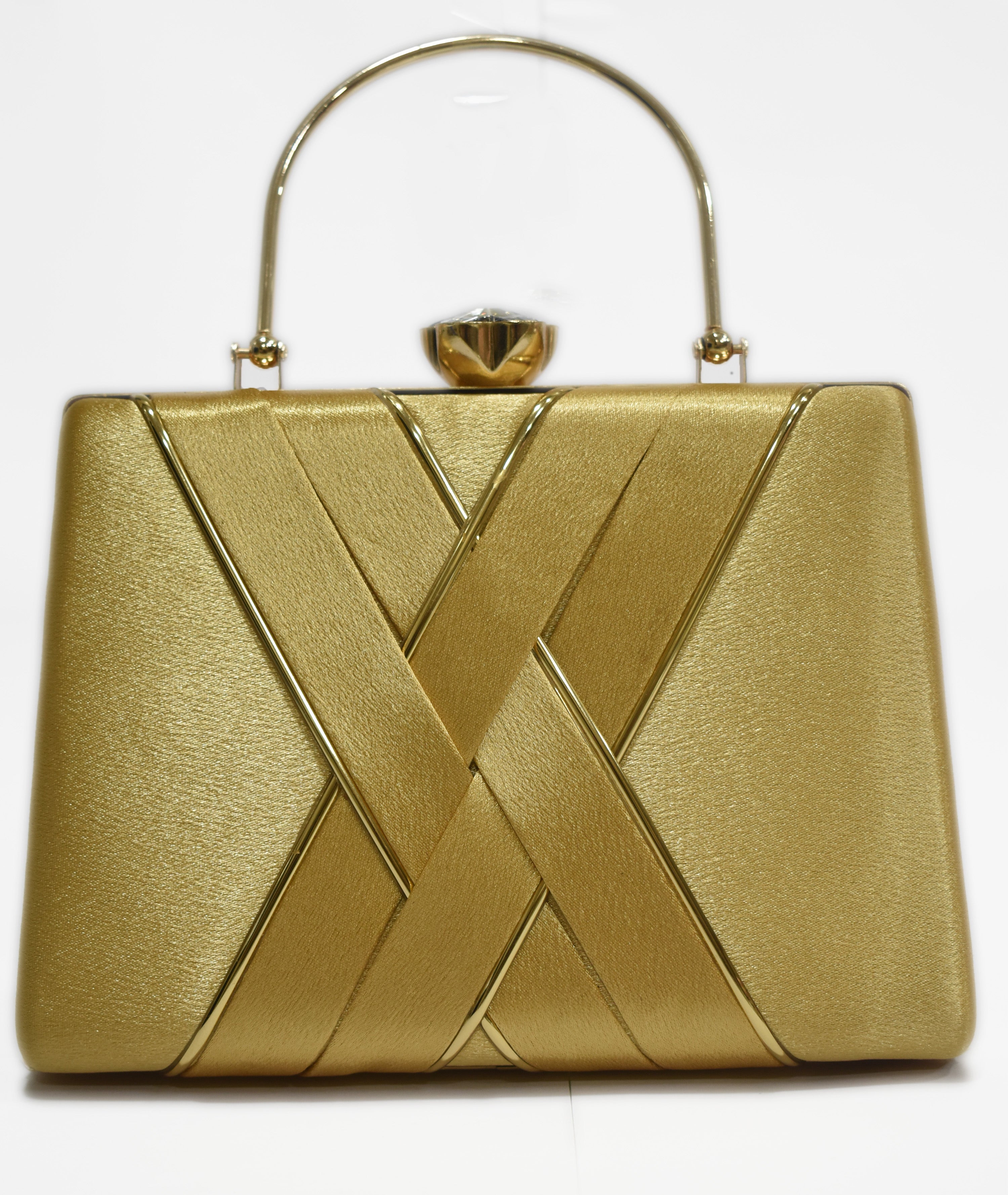 Gold Criss Cross Clutch