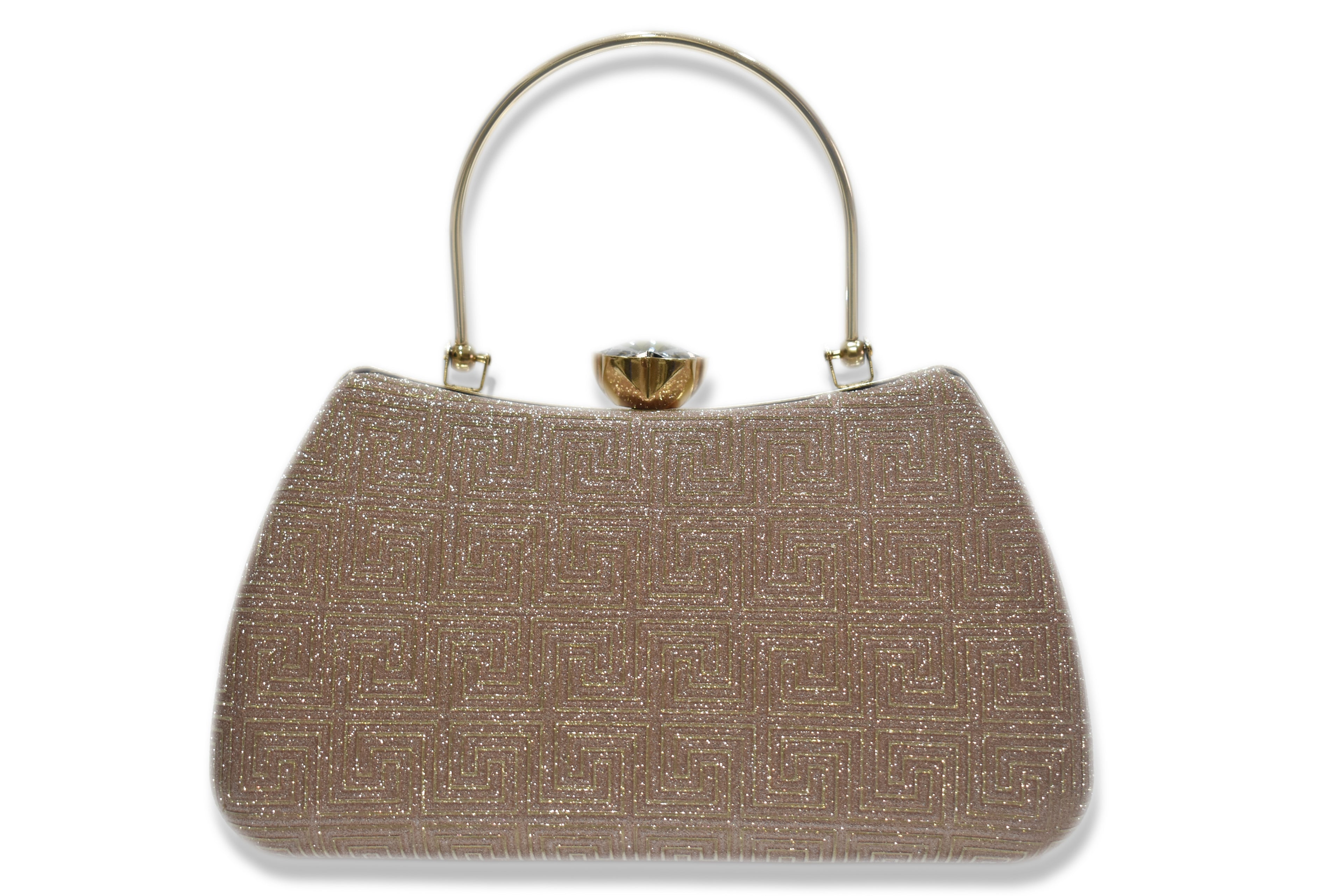 Gold Handle Glitter Clutch