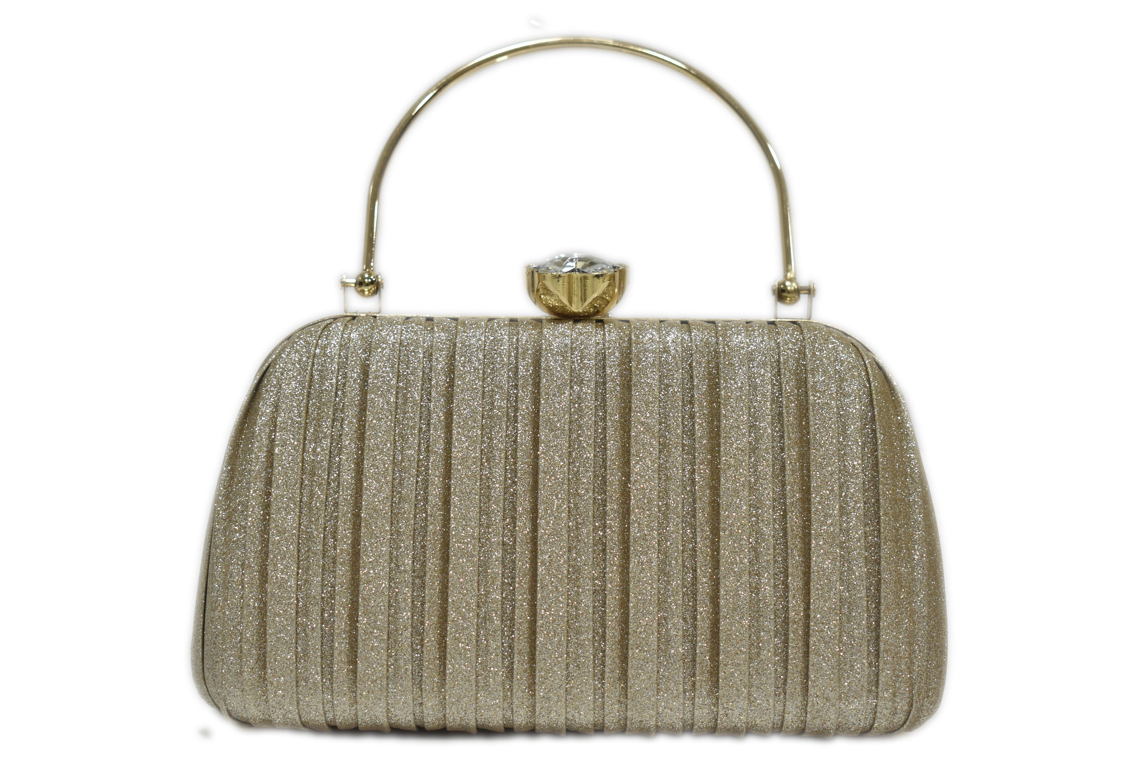 Gold Pleated Clutch