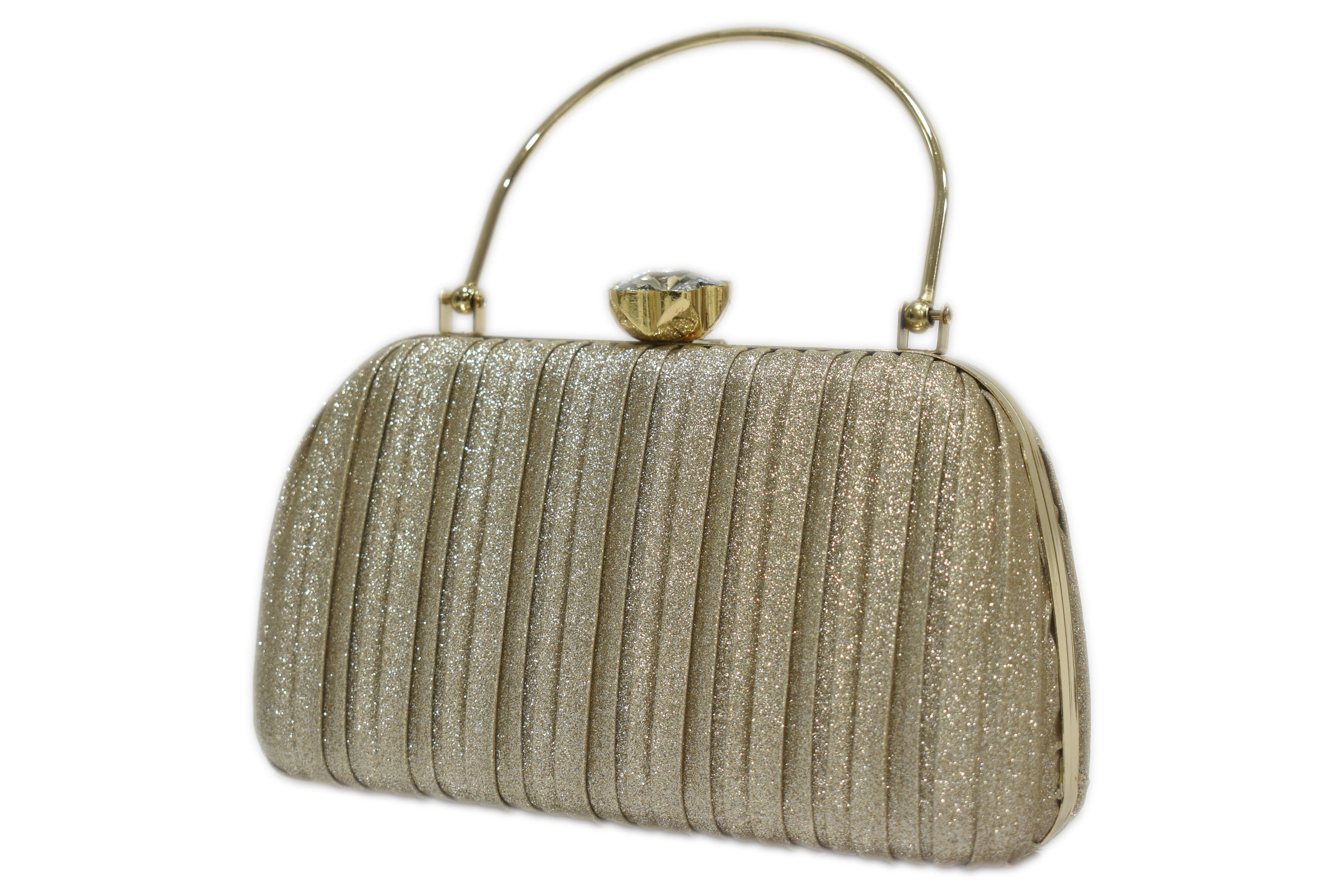 Gold Pleated Clutch