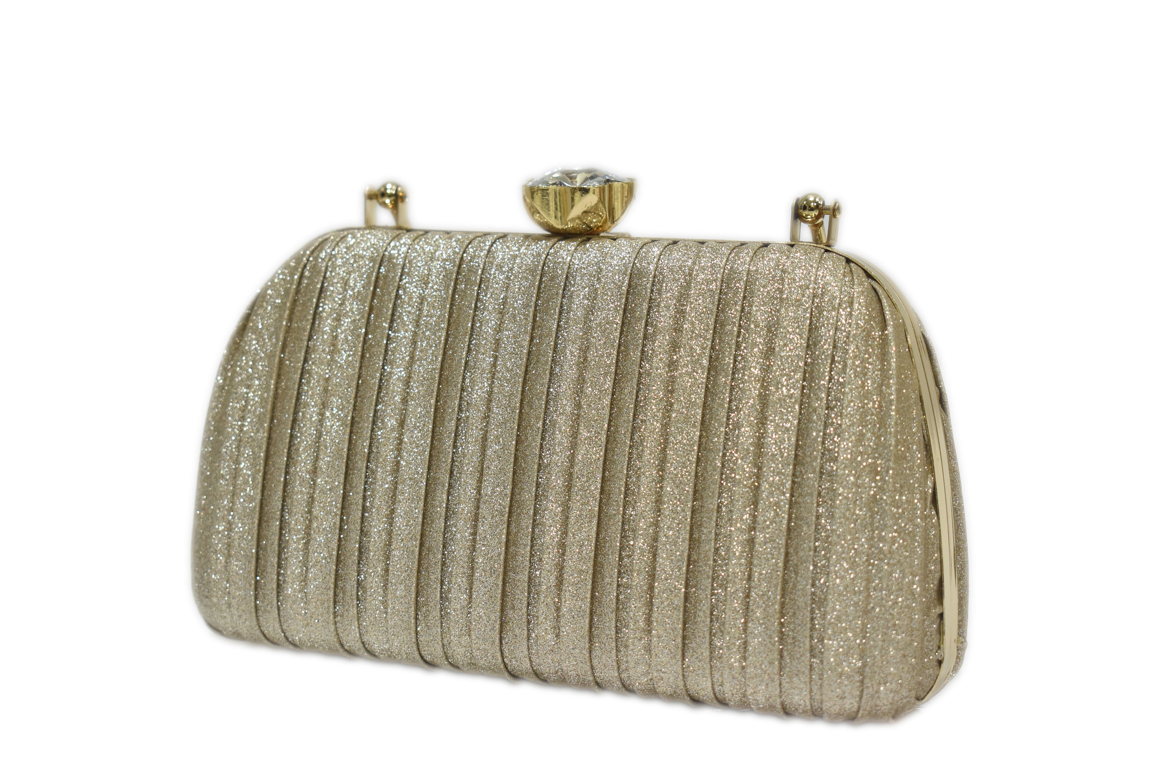 Gold Pleated Clutch