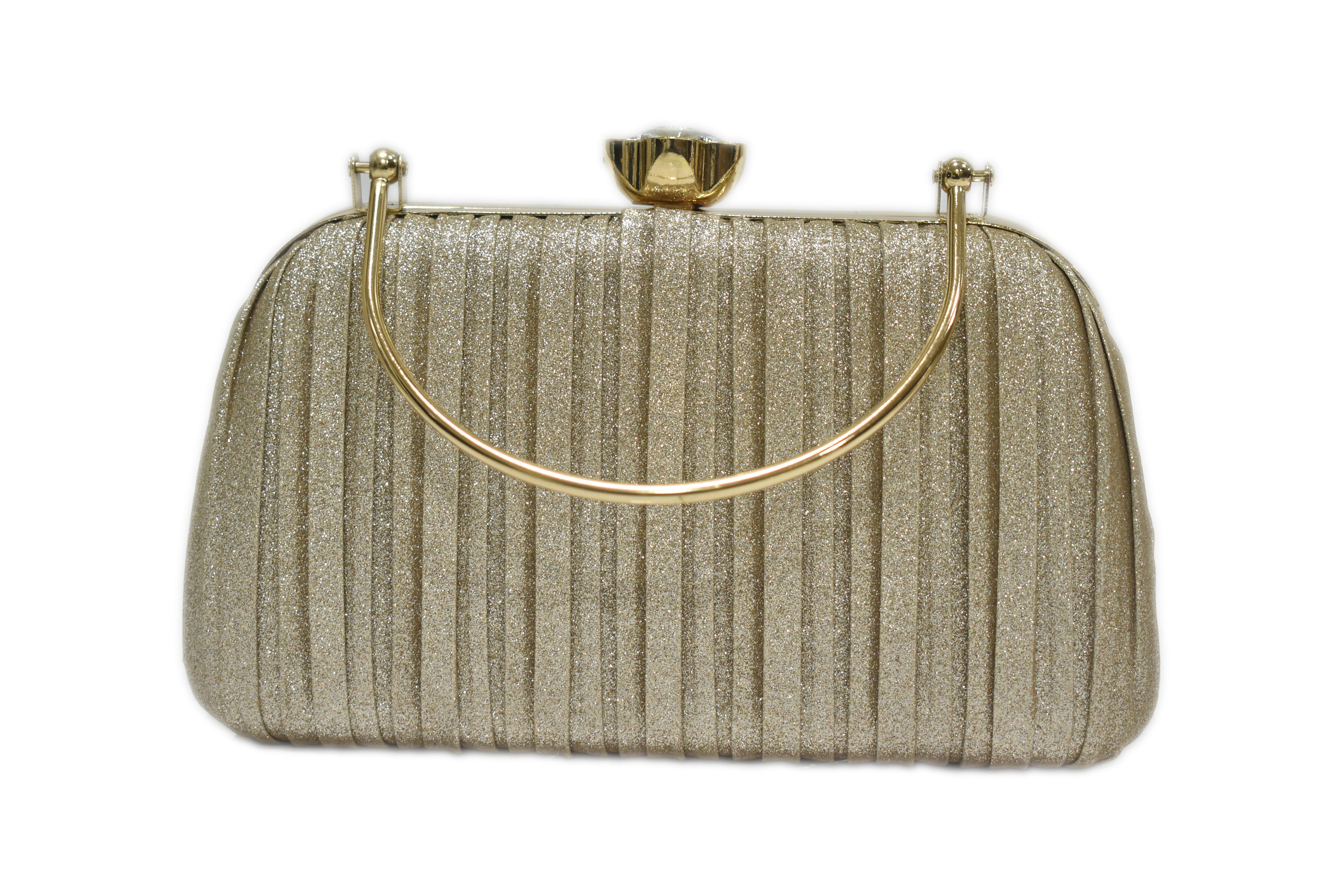 Gold Pleated Clutch