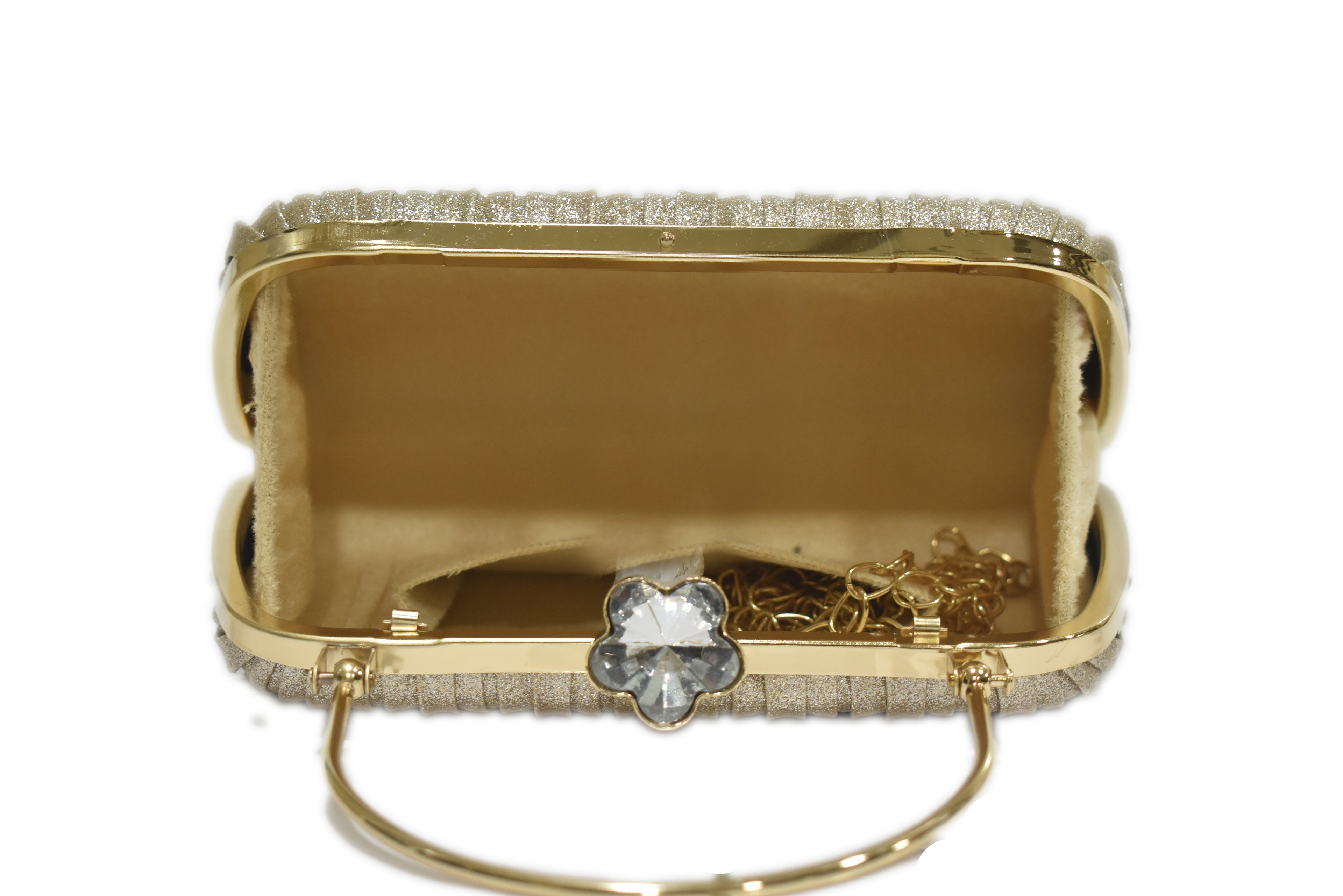 Gold Pleated Clutch