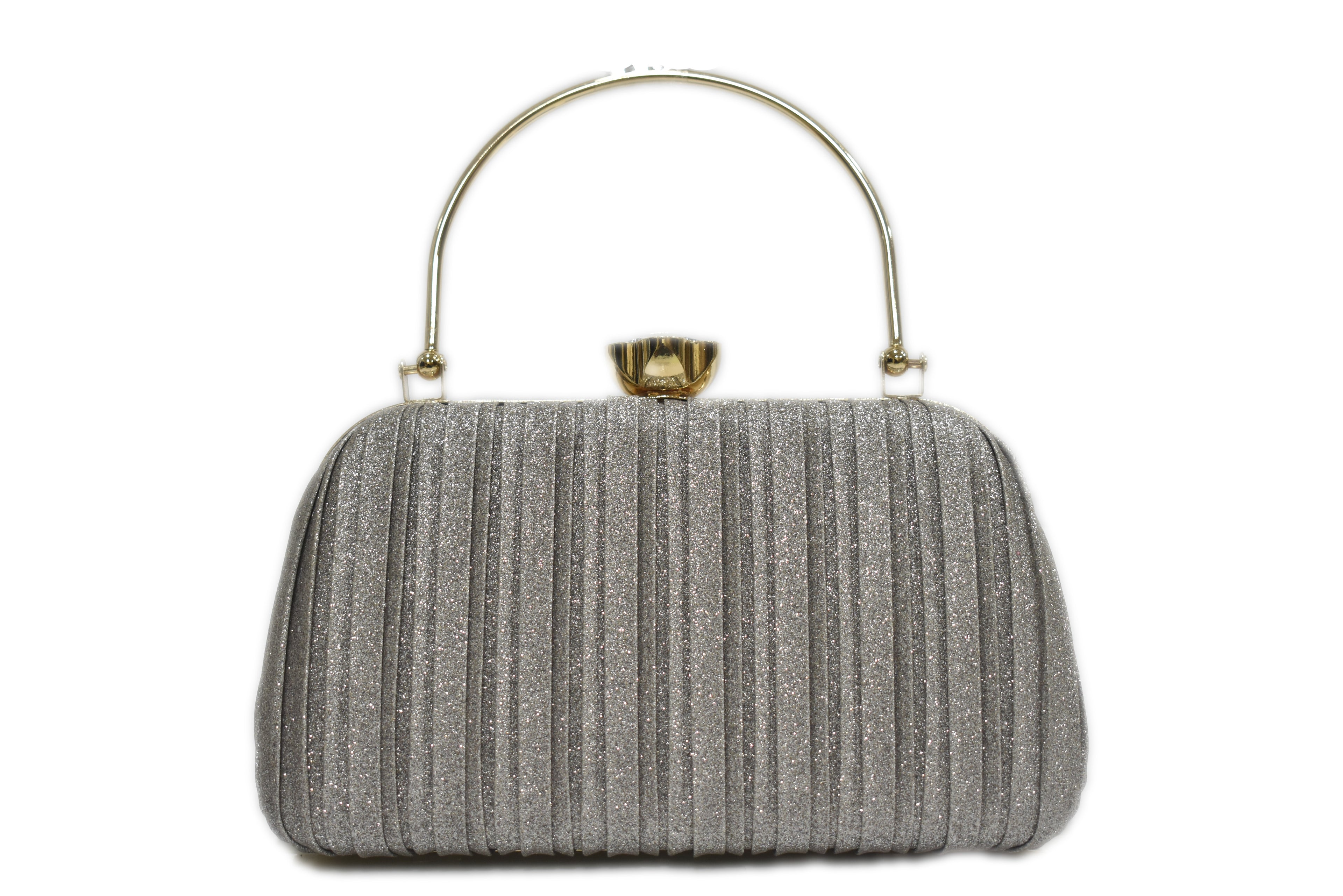 Silver Pleated Clutch