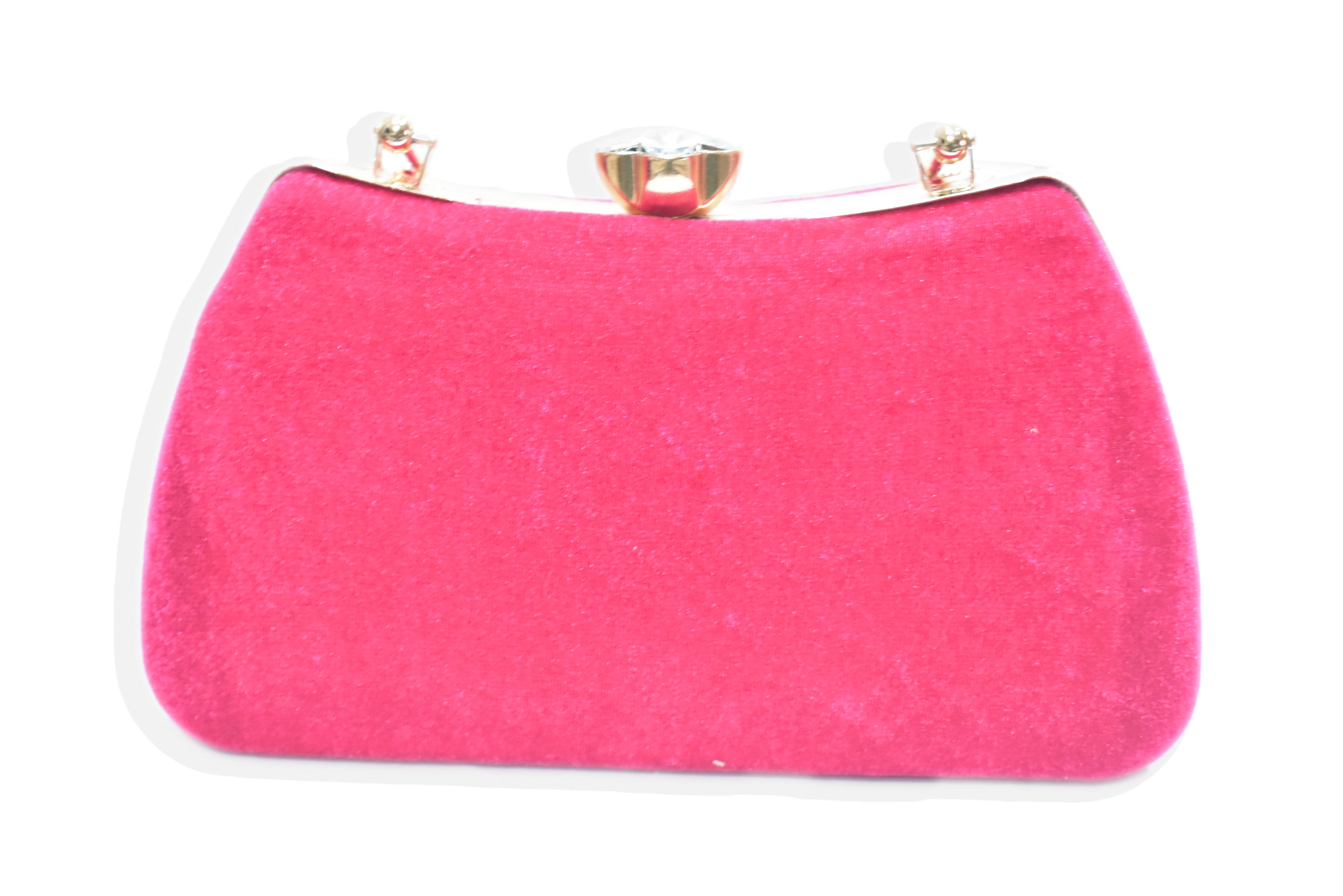 Pink Embroidered Handle Clutch
