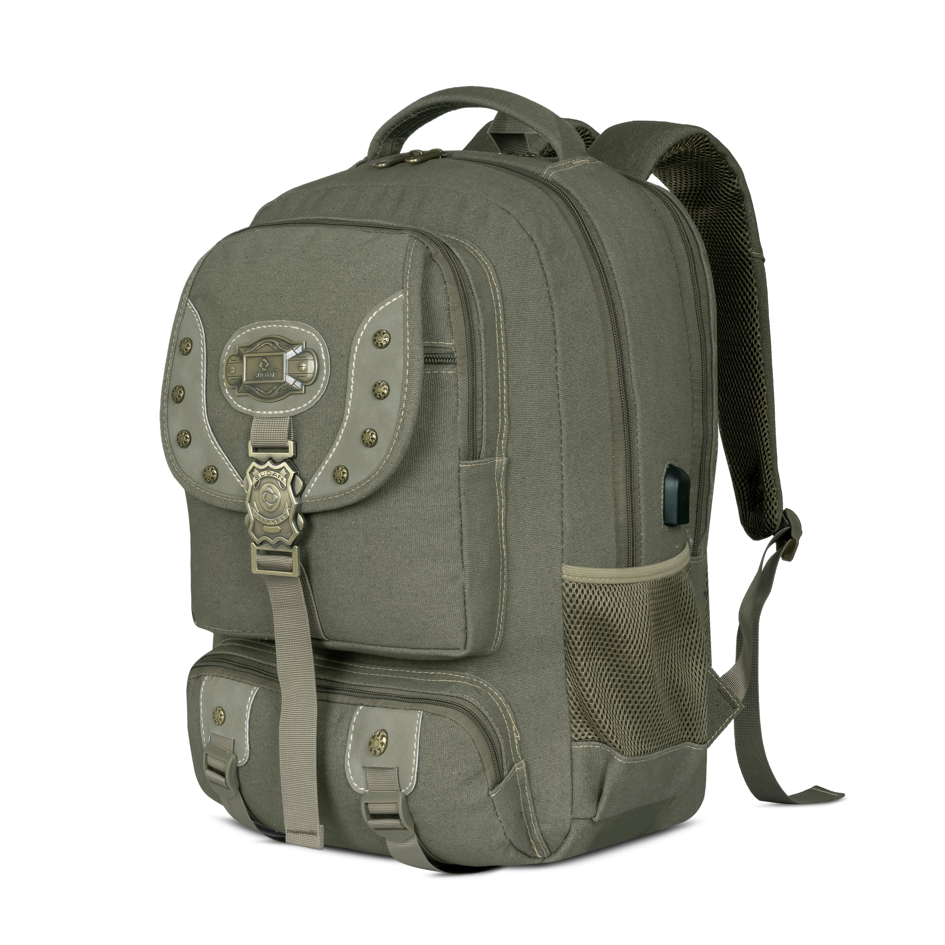 Vintage Adventurer Backpack - Heavy-Duty Canvas Multi-Utility Pack