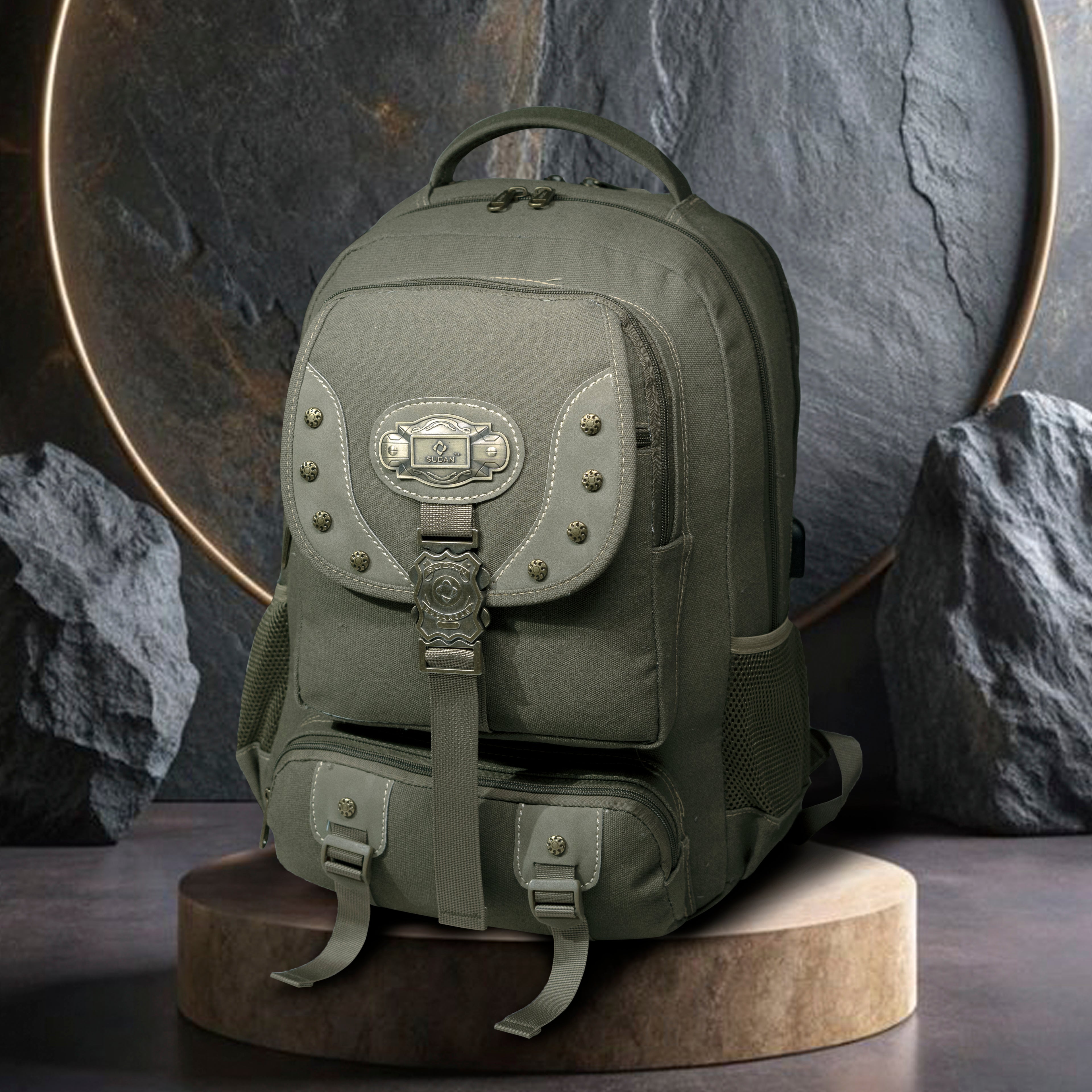 Vintage Adventurer Backpack - Heavy-Duty Canvas Multi-Utility Pack